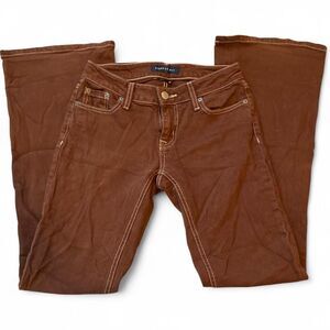 Aeropostale Women's Brown and Orange Jeans